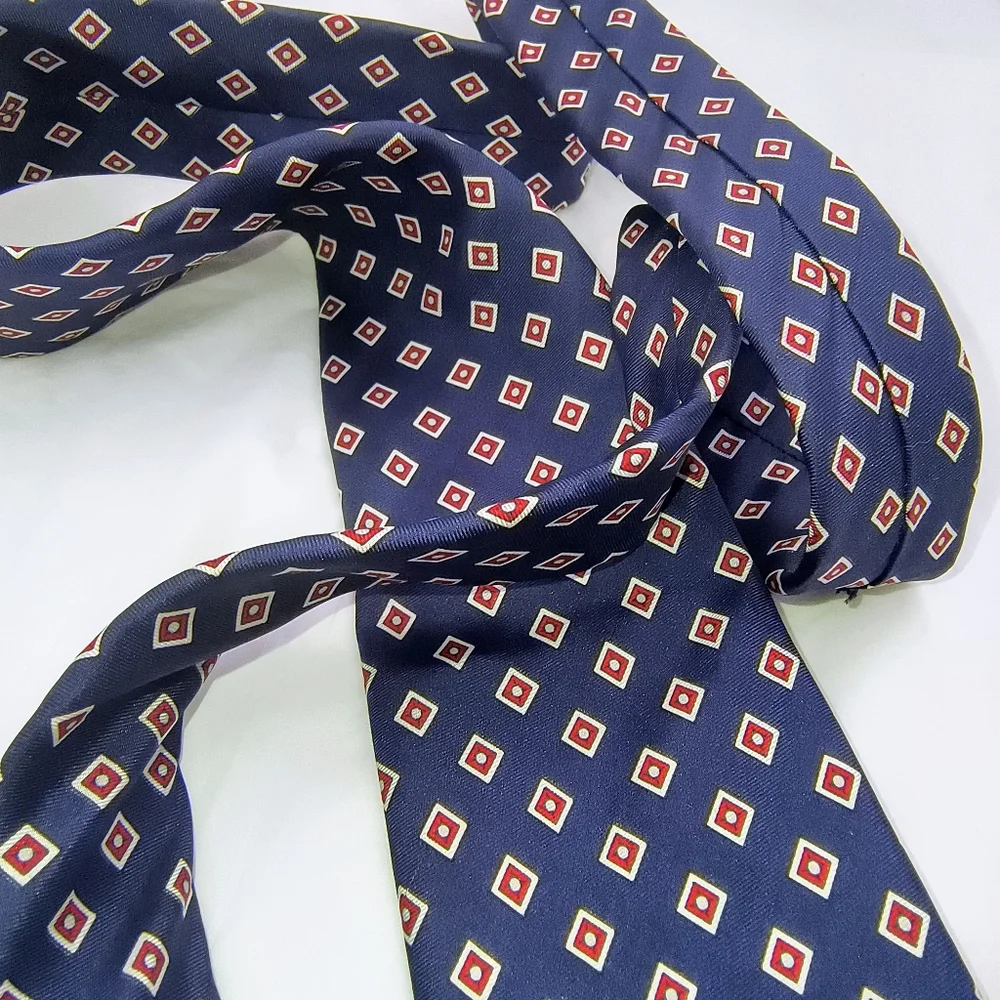Christian‎ Dior Elegant Blue Geometric Patterned Tie